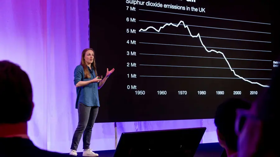 Hannah Ritchie speaking at the ARIA Summit 2025