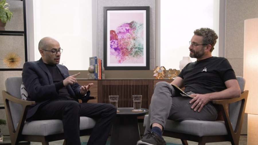 Demis Hassabis and Ilan Gur in discussion as part of the ARIA Summit 2025